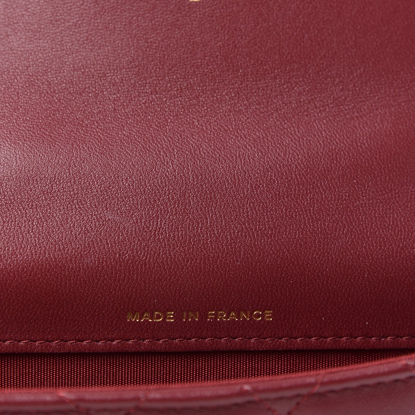 Lambskin Quilted Top Handle Flap Coin Purse With Chain Burgundy