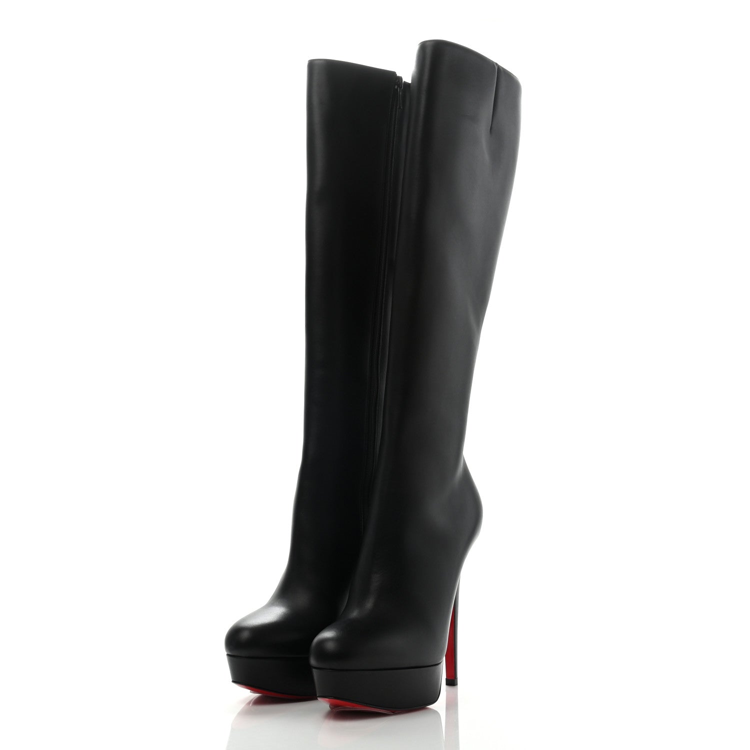 Christian Louboutin Calfskin Bianca Botta 140 Knee Boots 36 Black 3 of 12