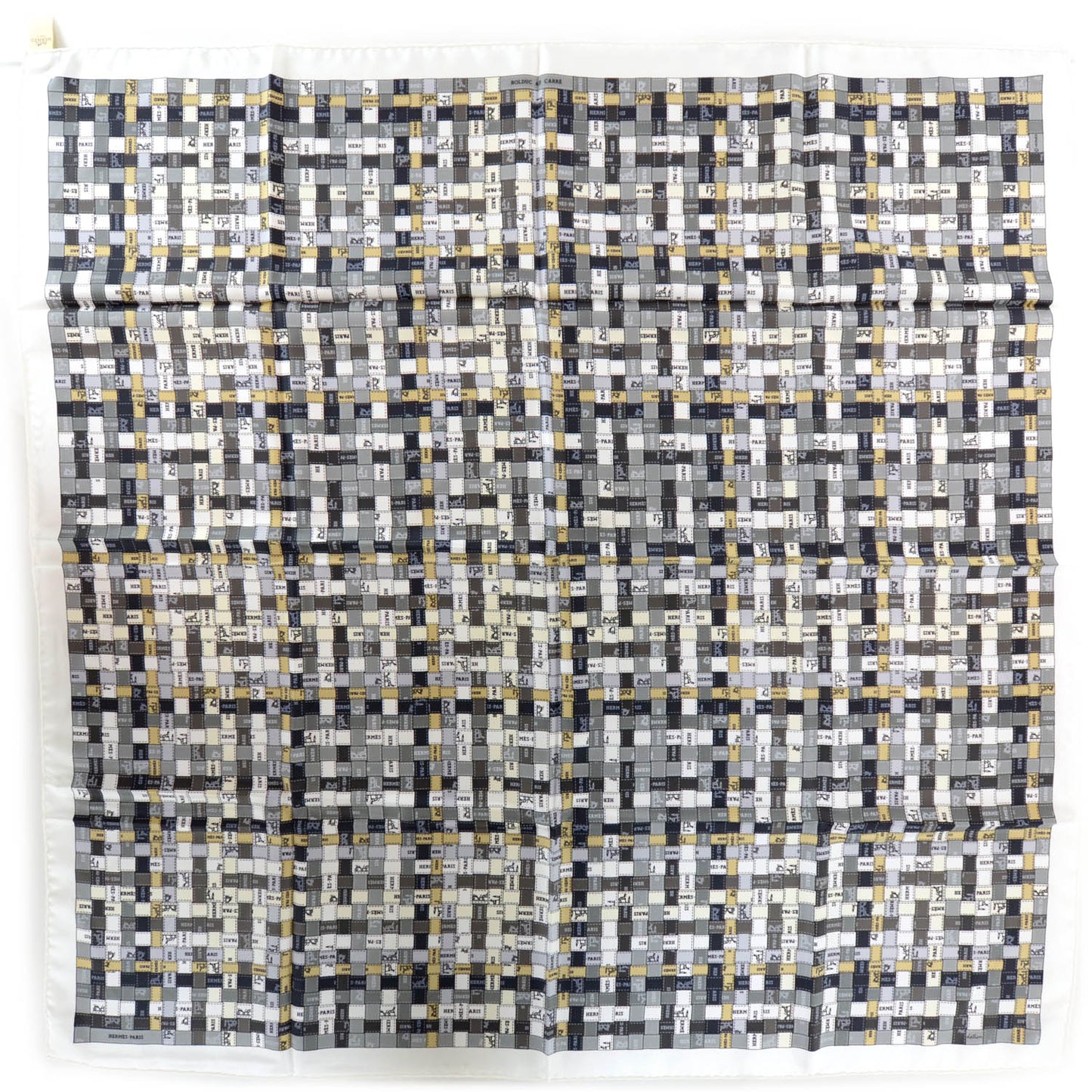 Silk Bolduc Au Carre Scarf 90 Blanc Gris