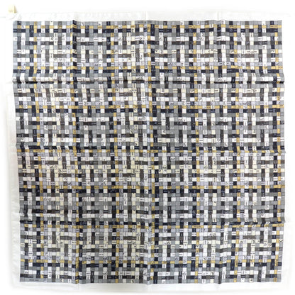 Hermes Silk Bolduc Au Carre Scarf 90 Blanc Gris 2 of 6