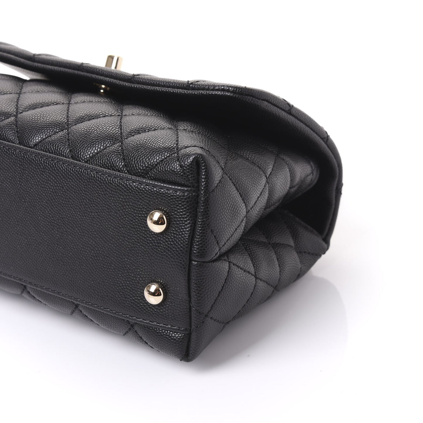 Caviar Quilted Mini Coco Handle Flap Black