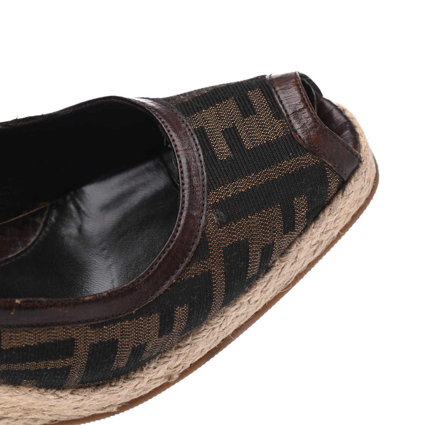 Zucca Raffia Zeppa Wedge Sandals 39.5 Tobacco