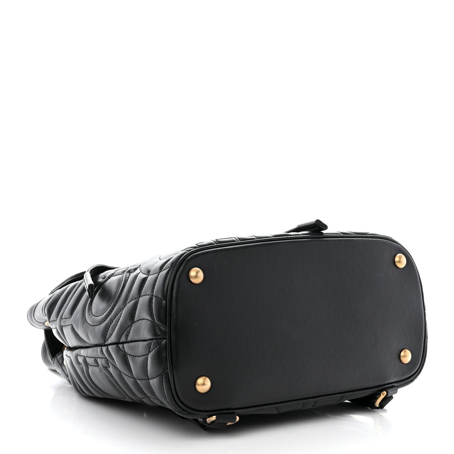 Calfskin Quilted Gancini Backpack Black