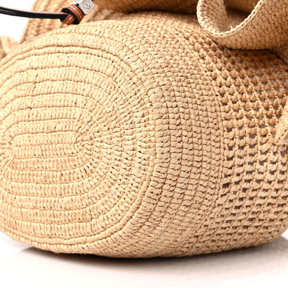 Loewe Raffia Calfskin Balloon Ruffles Bucket Bag Natural Tan 8 of 8