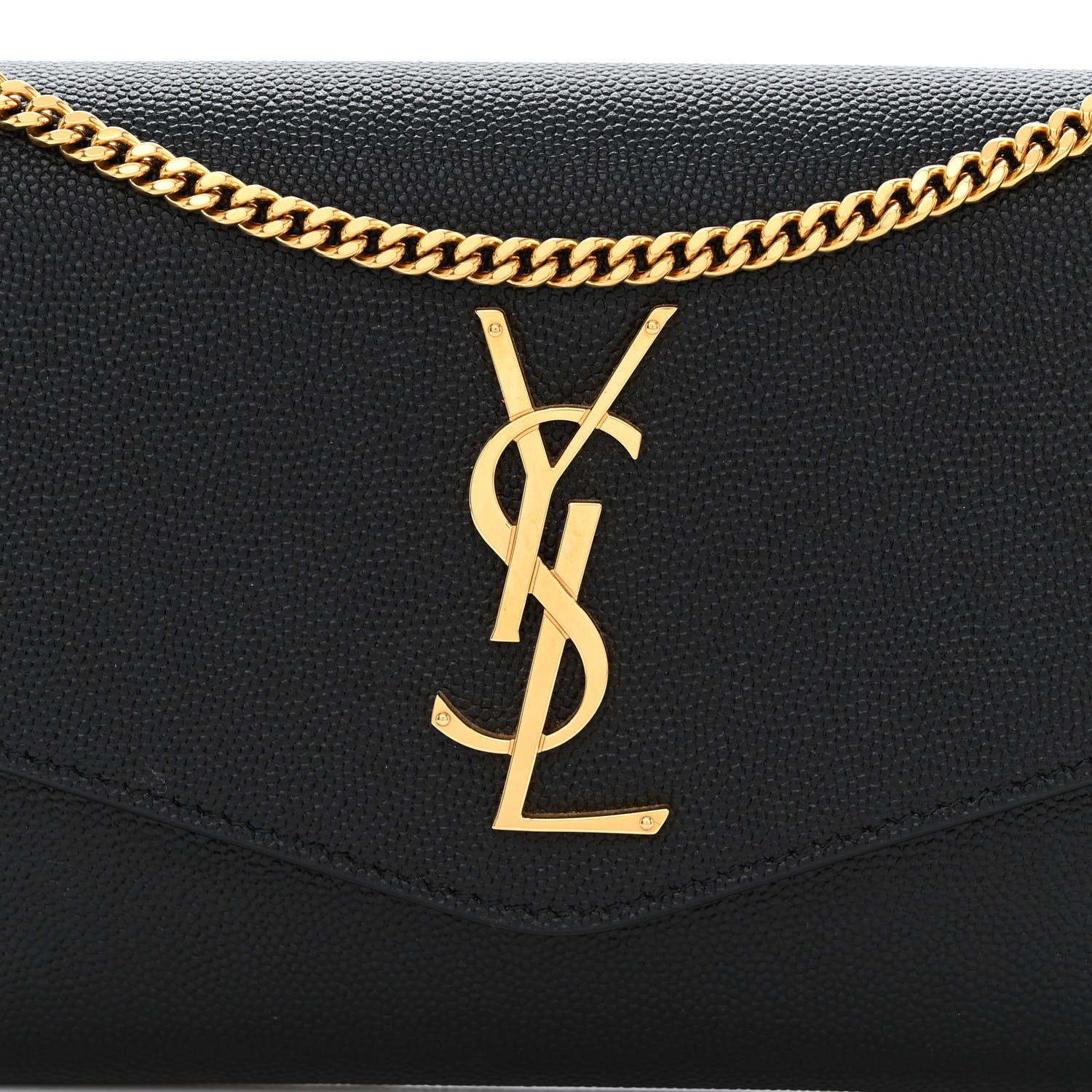 Saint Laurent Grain de Poudre Uptown Chain Wallet Black 9 of 12