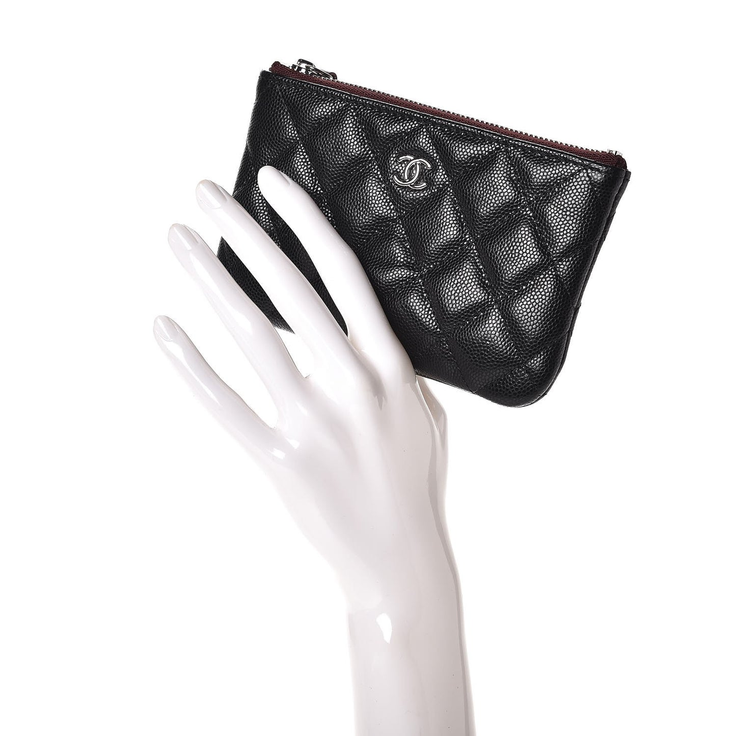 Caviar Quilted Small Cosmetic Case Black