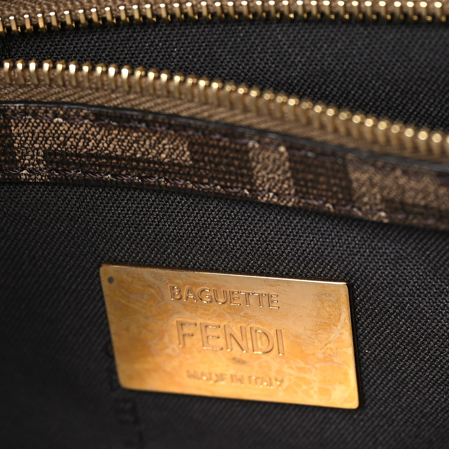 Fendi Glazed Fabric FF 1974 Hairdo Girls Inlay Baguette Mogano Panna Multicolor 6 of 10