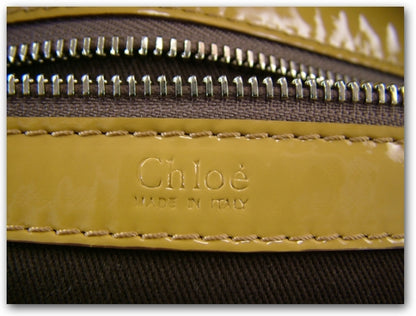 Chloe Patent Audra Tote Satchel Paille Yellow 10 of 12