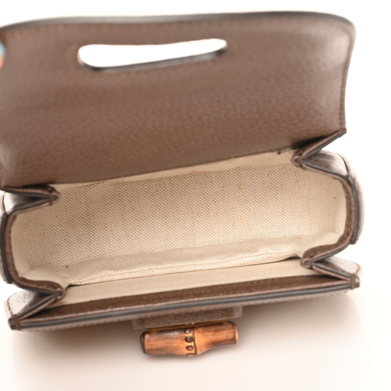 Monogram Jumbo GG Textured Dollar Calfskin Web Mini Bamboo 1947 Top Handle Bag Camel Ebony New Acero