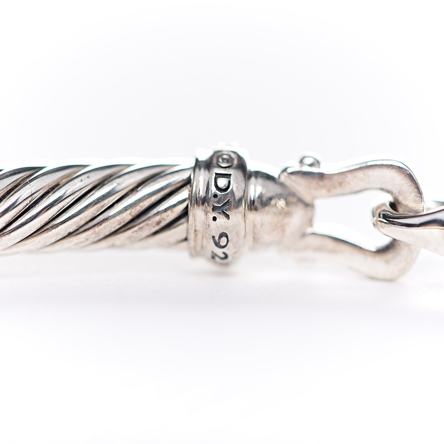Sterling Silver Diamond 5mm Cable Buckle Bracelet