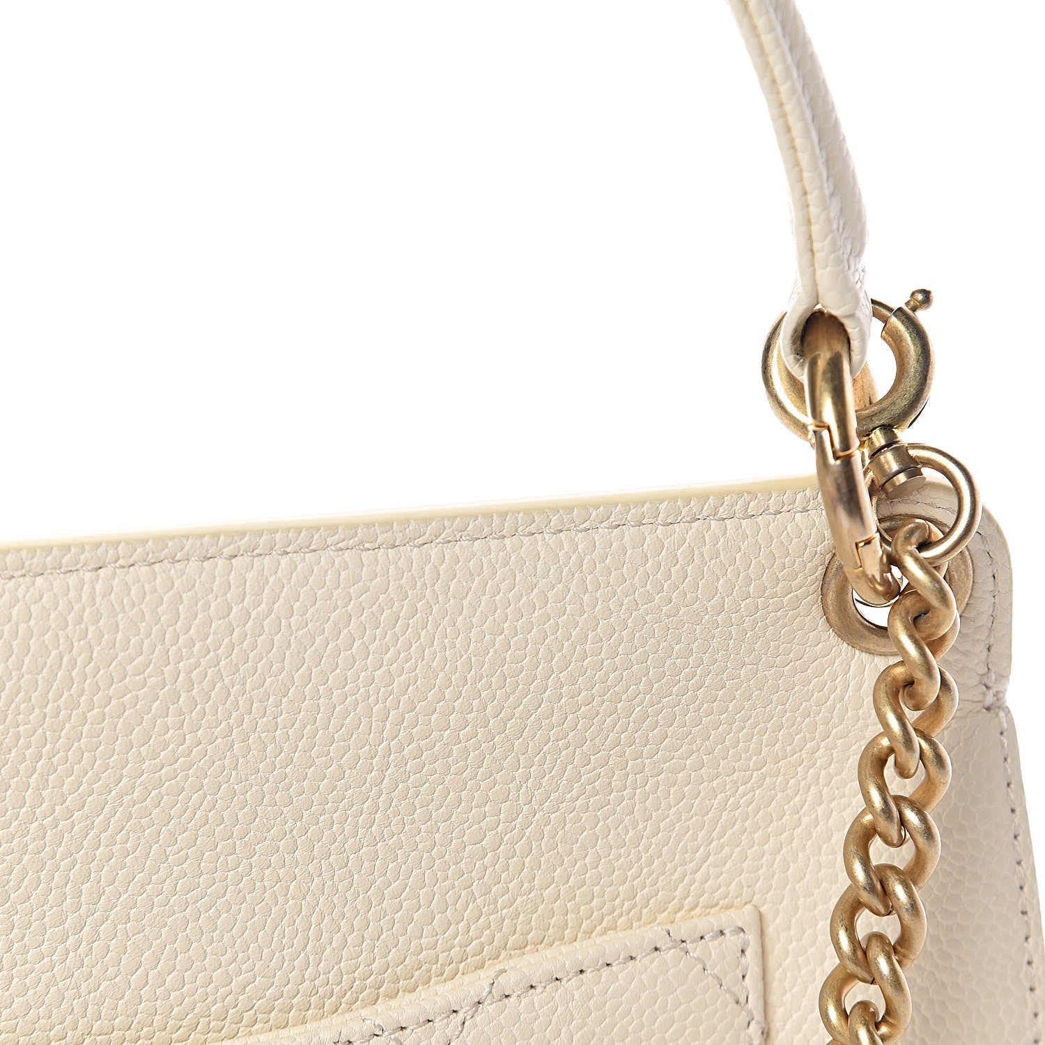 Chanel Caviar Quilted Grommet Embellished Small Piercing Chic Flap Bag Ivory 11 of 12