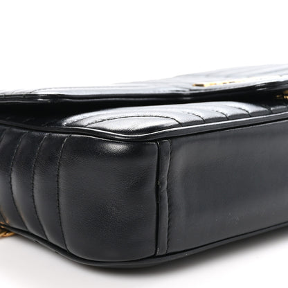 Prada Soft Calfskin Impunture Diagramme Medium Chain Flap Shoulder Bag Black 8 of 9