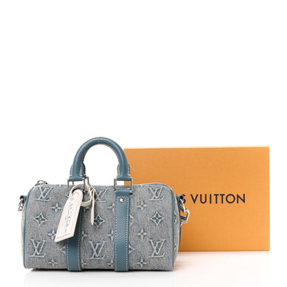 Louis Vuitton Monogram Washed Denim Keepall Bandouliere 25 11 of 11