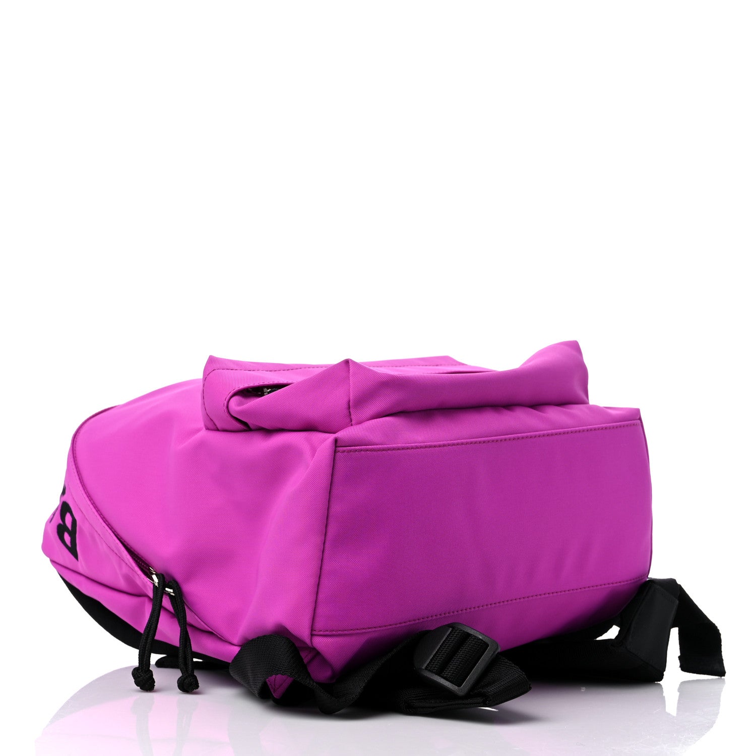 Balenciaga Sport Nylon Logo Embroidered S Wheel Backpack Fuchsia Black 4 of 9