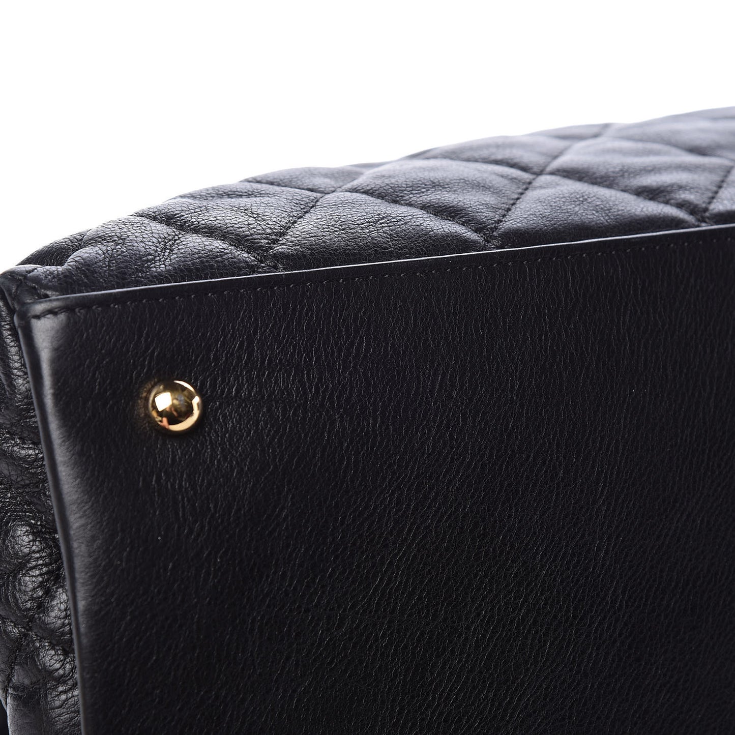 Calfskin Quilted Small Chain Me Tote Black