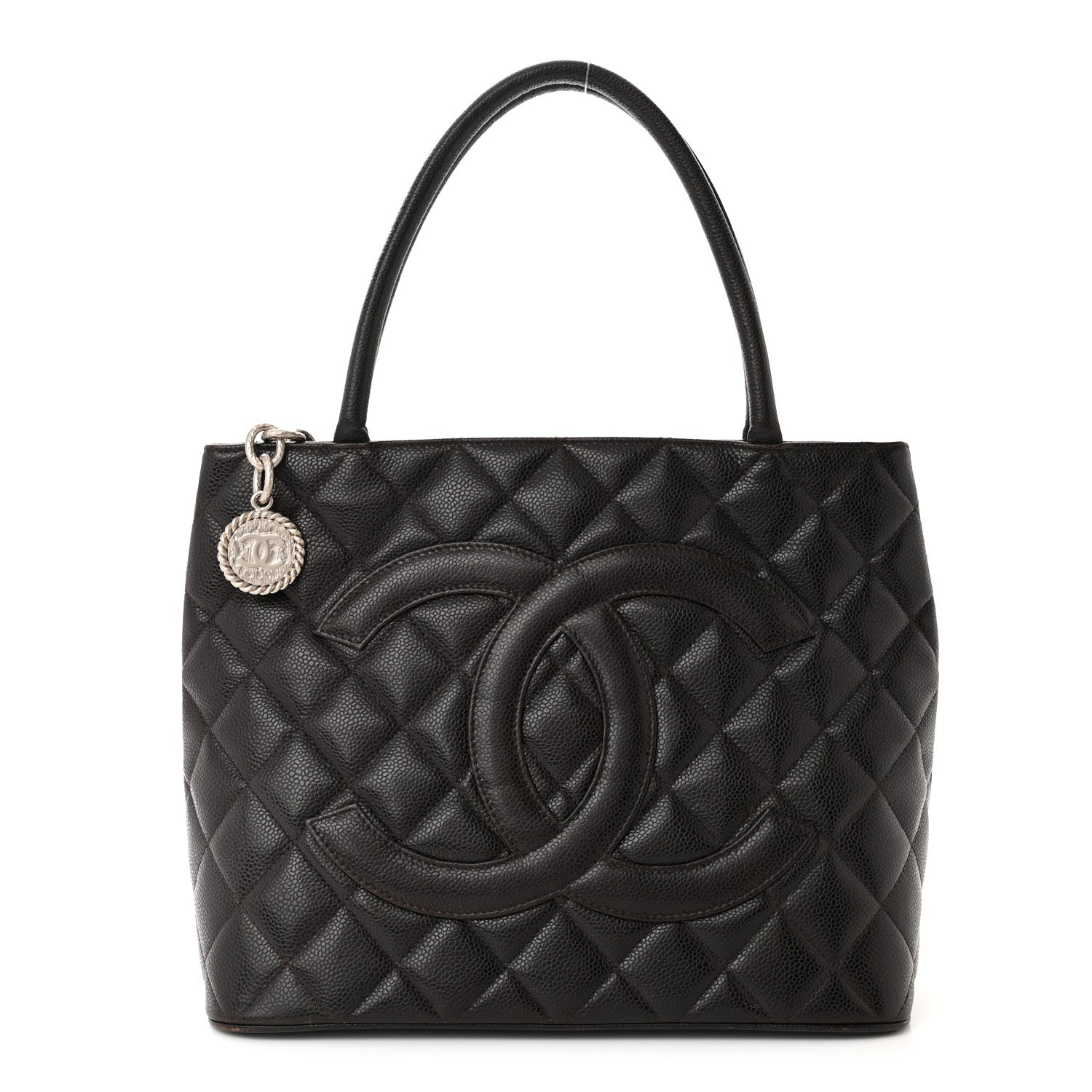 Chanel Caviar Quilted Medallion Tote Dark Brown 1 of 10