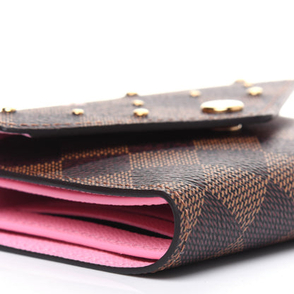 Louis Vuitton Damier Ebene Studded Victorine Wallet 7 of 10