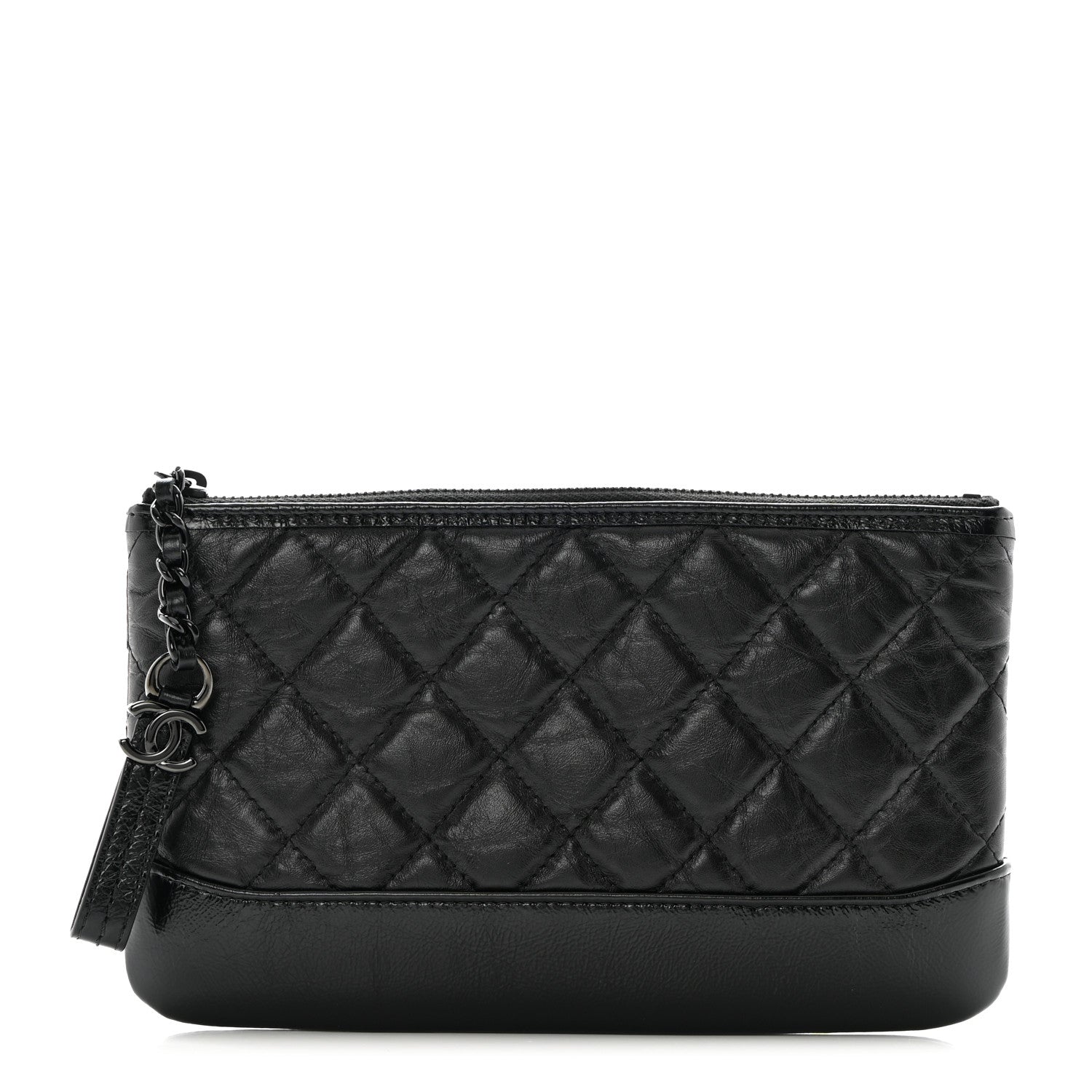 Chanel Aged Calfskin Quilted Small Gabrielle Pouch So Black 1 of 8
