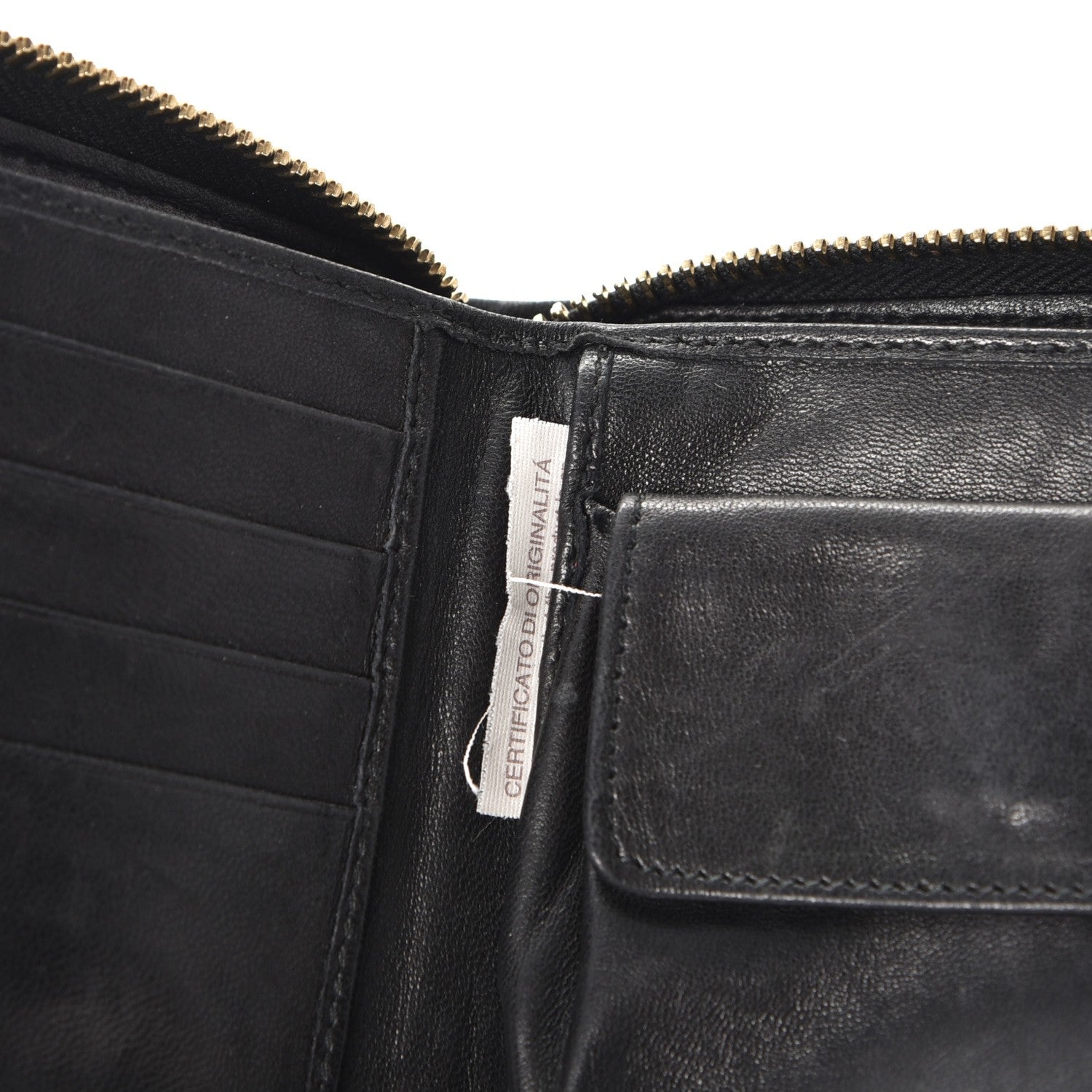 Bottega Veneta Nappa Intrecciato Zip Around Compact Wallet Nero Black 6 of 11