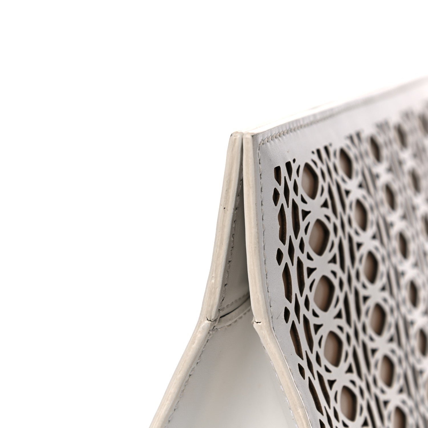 Alaia Calfskin Laser Cut Clutch White 14 of 15