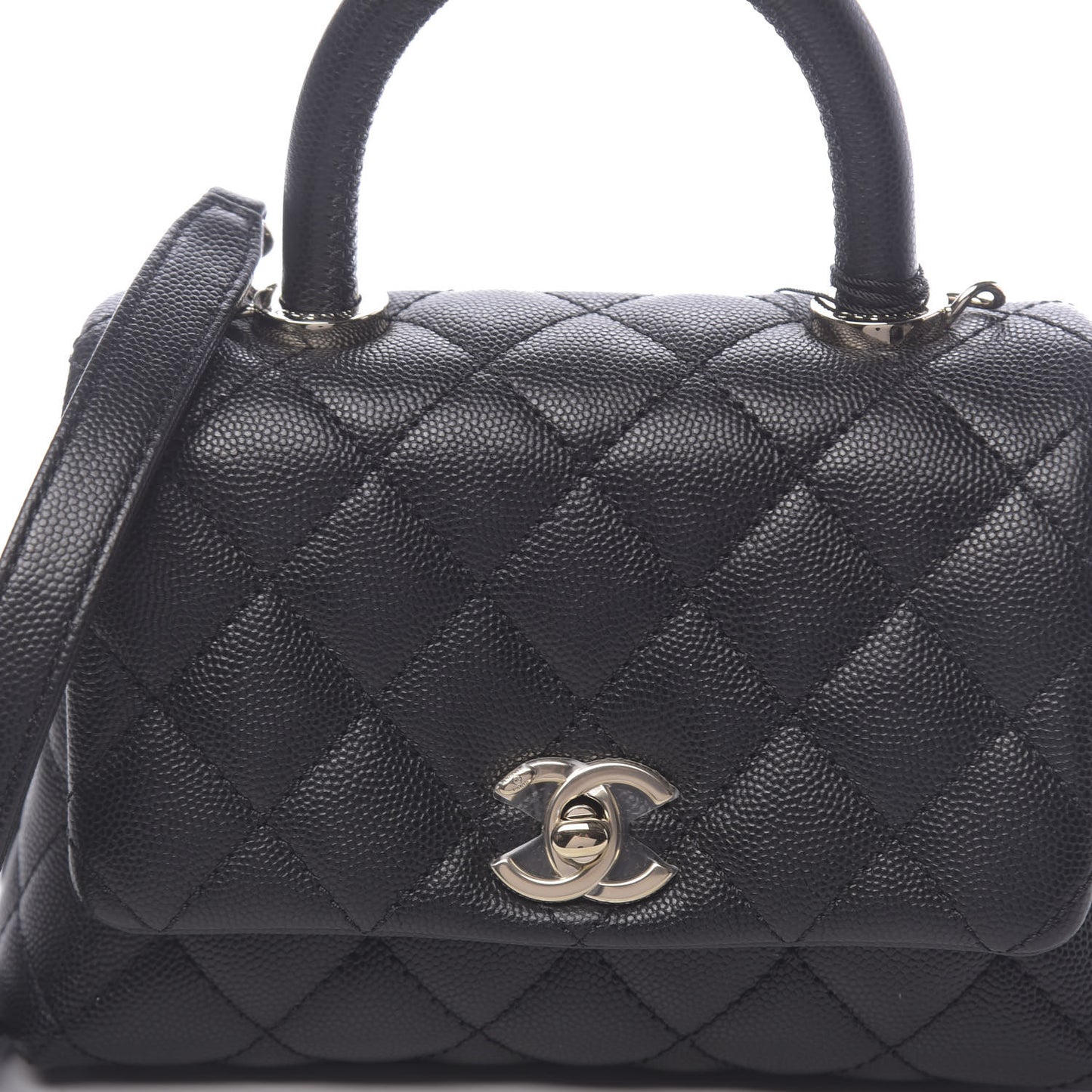 Caviar Quilted Extra Mini Coco Handle Flap Black