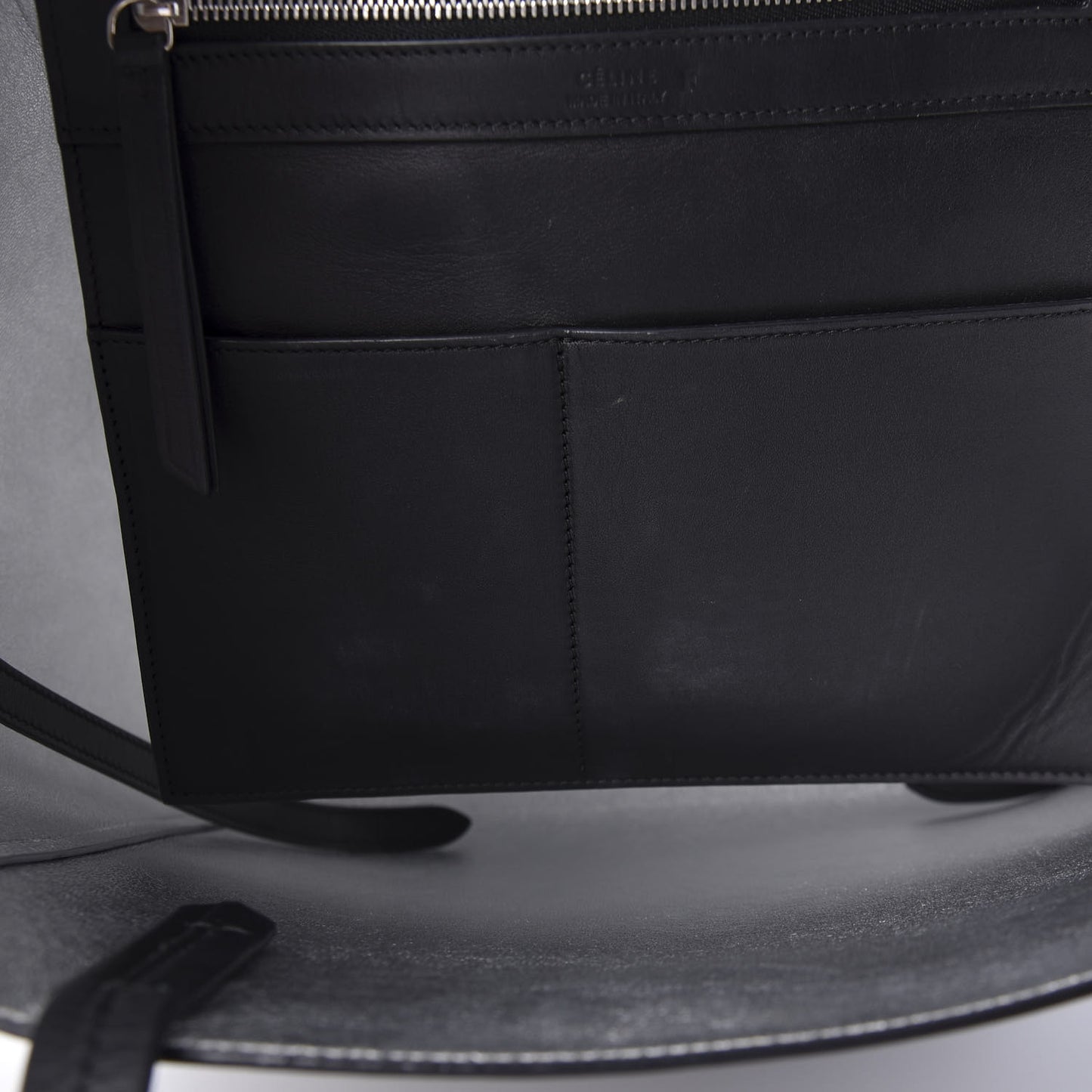 Smooth Calfskin Small Horizontal Cabas Phantom Black