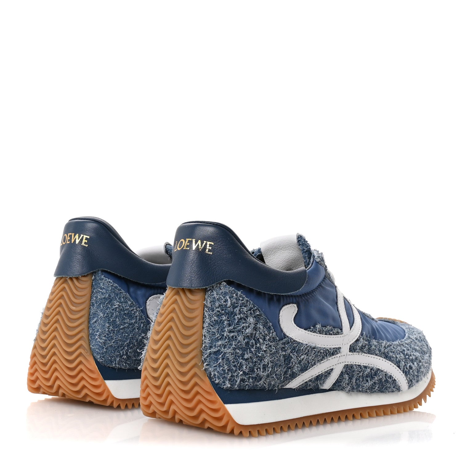 Loewe Brushed Suede  Nylon Flow Runners Sneakers 39 Raw Denim 5 of 9