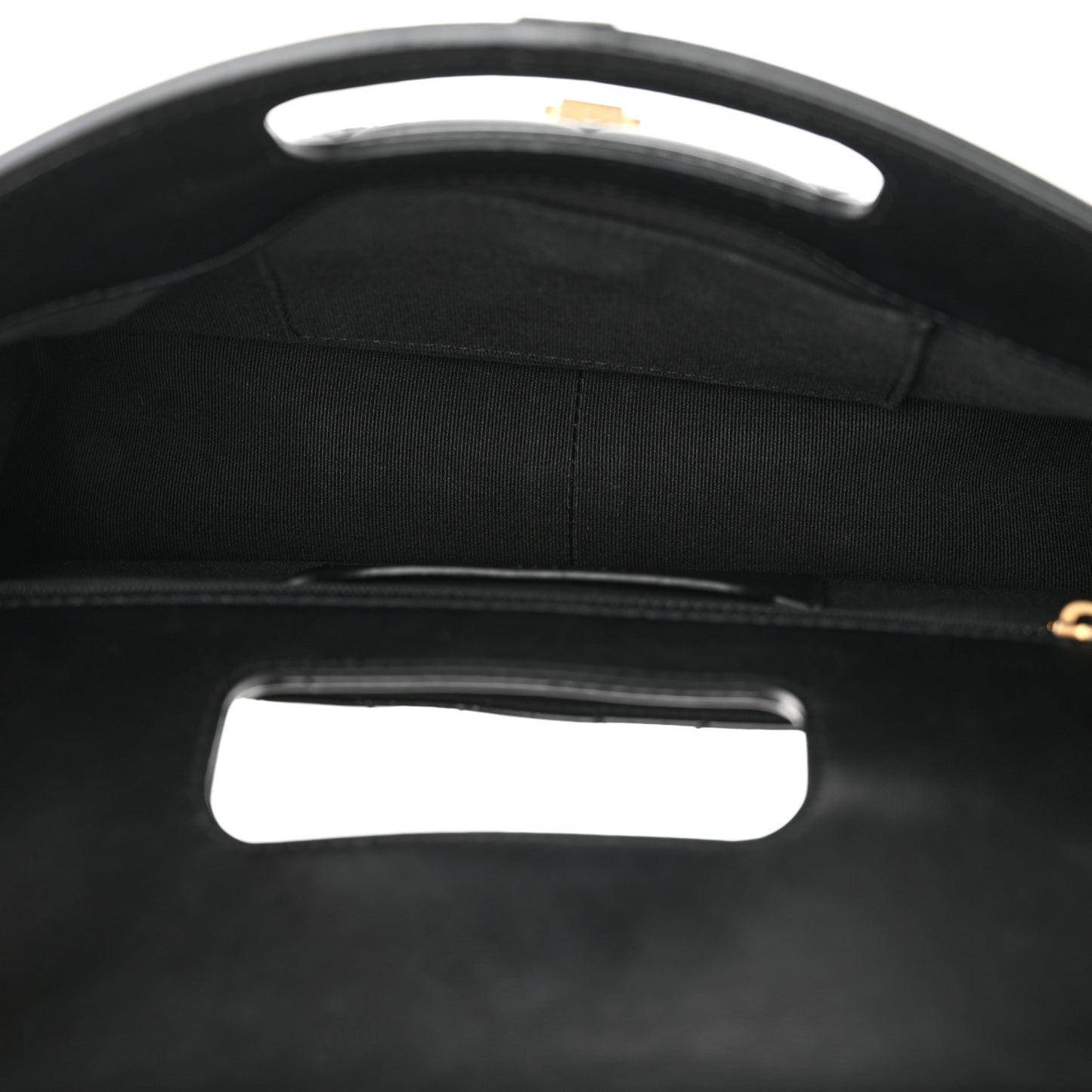 Patent Quilted Graphic Catch Flap Black