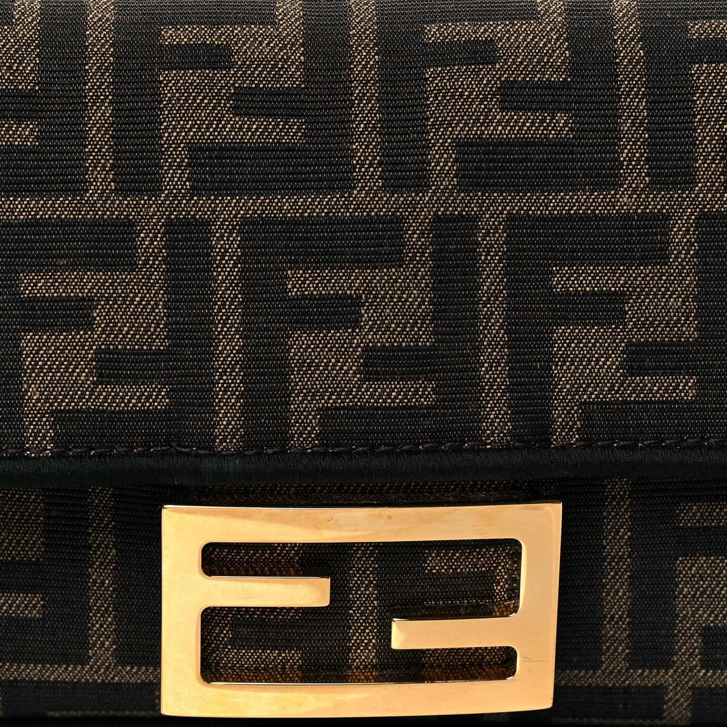 Fabric Jacquard FF 1974 Mini Baguette Tobacco Moro Black