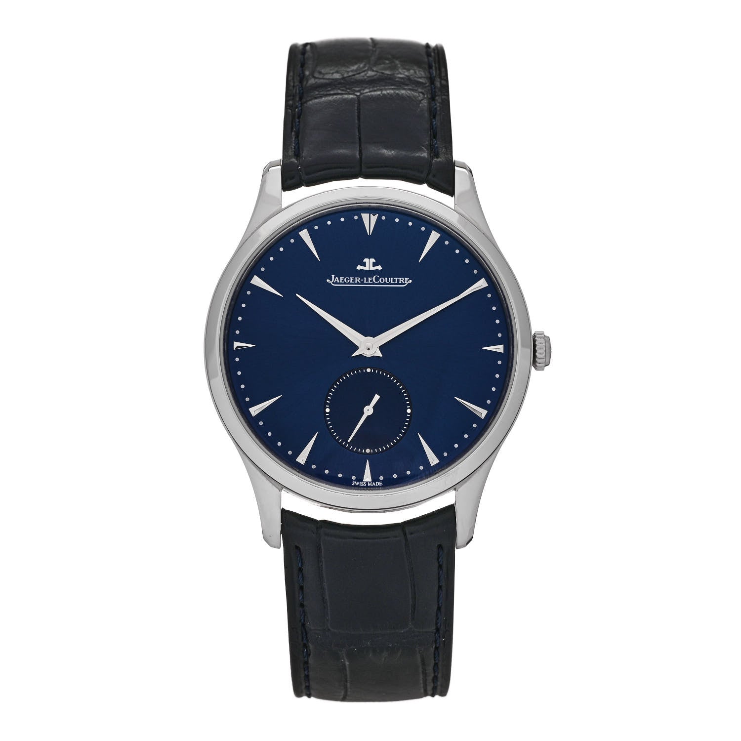 Jaeger-LeCoultre Stainless Steel Alligator 40mm Master Grande Ultra Thin Automatic Watch Blue Q1358480 1 of 4