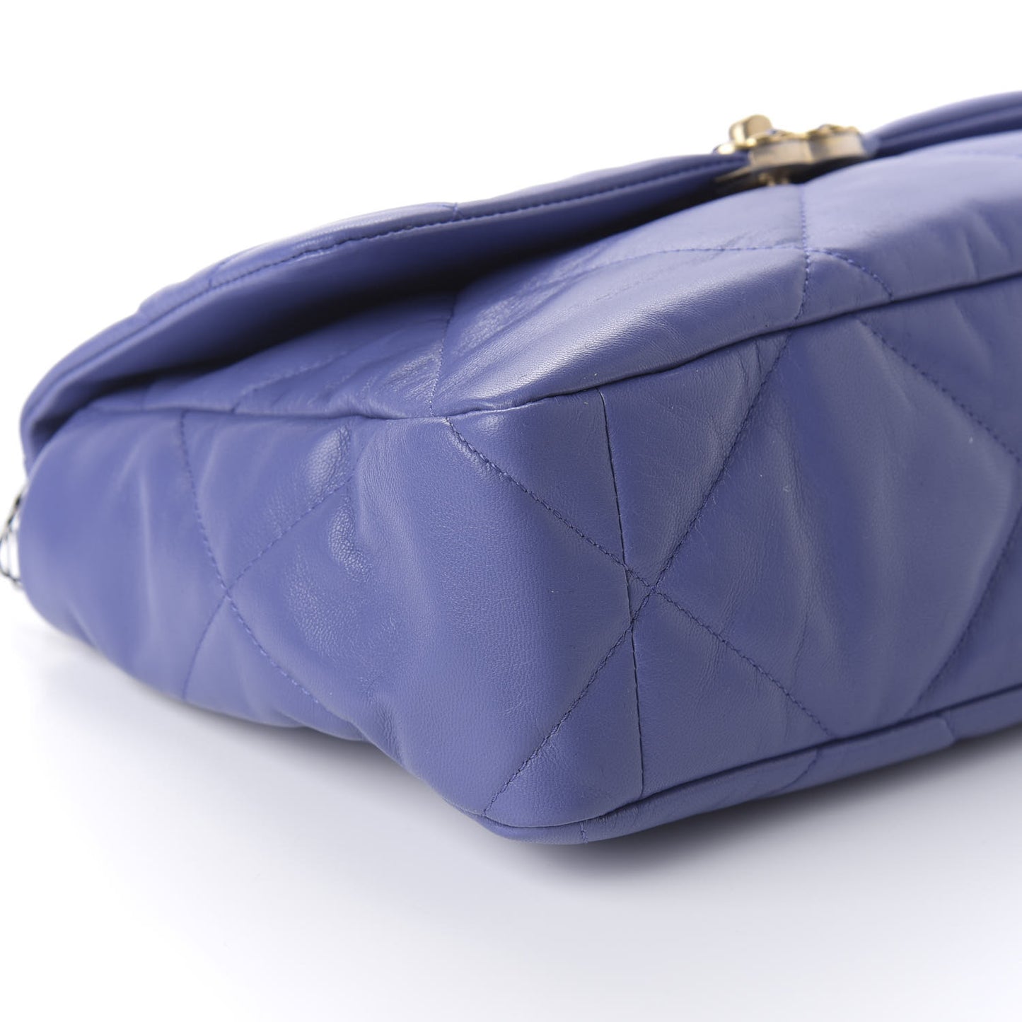 Goatskin Quilted Large 19 Flap Purple