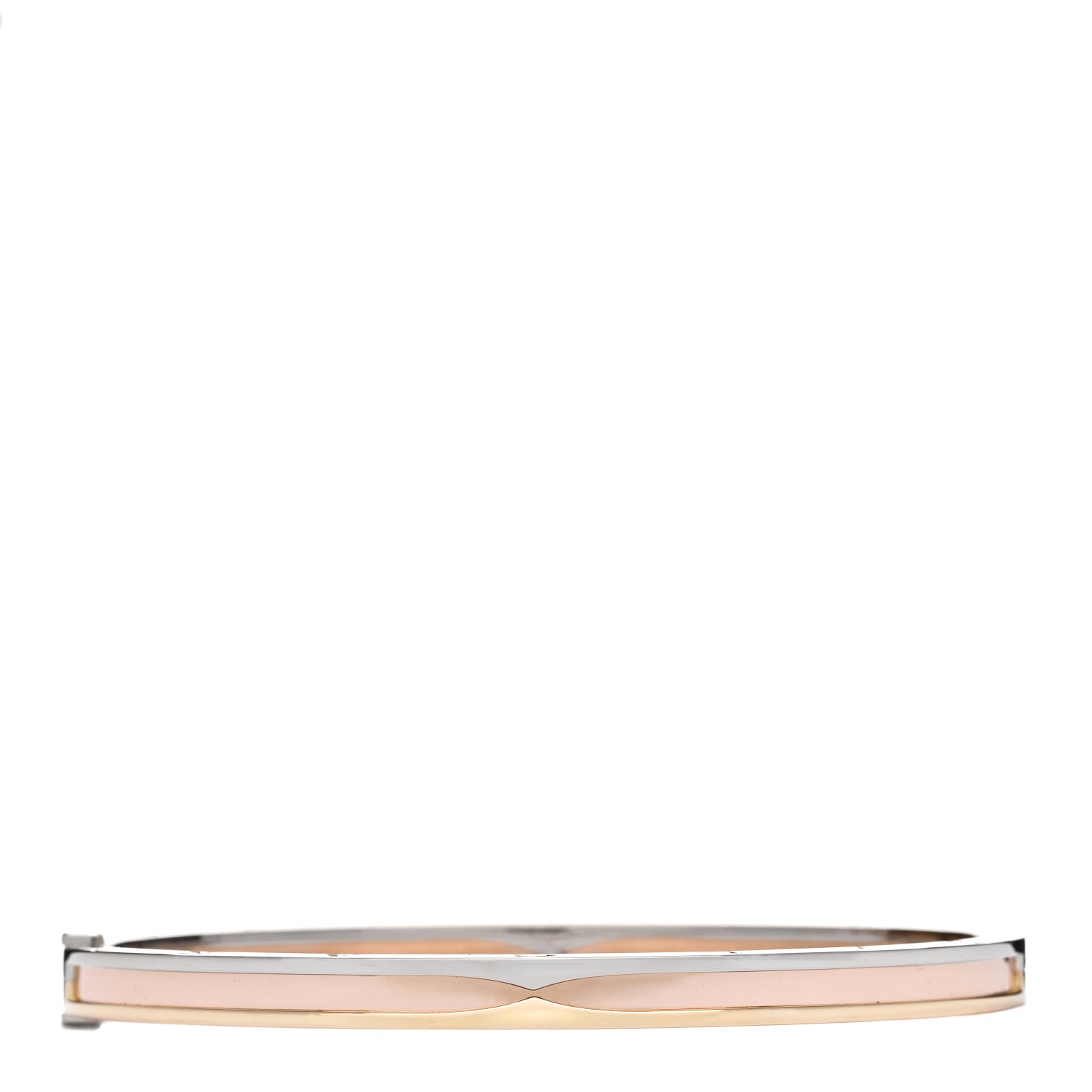Bulgari 18K Yellow White Rose Gold Narrow B.Zero1 Bangle Bracelet L 2 of 5