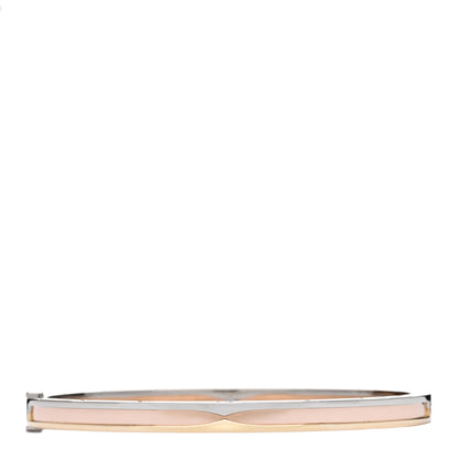 Bulgari 18K Yellow White Rose Gold Narrow B.Zero1 Bangle Bracelet L 2 of 5