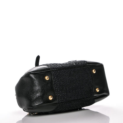 Prada Paglia Cinghiale Frame Tote Black 4 of 6