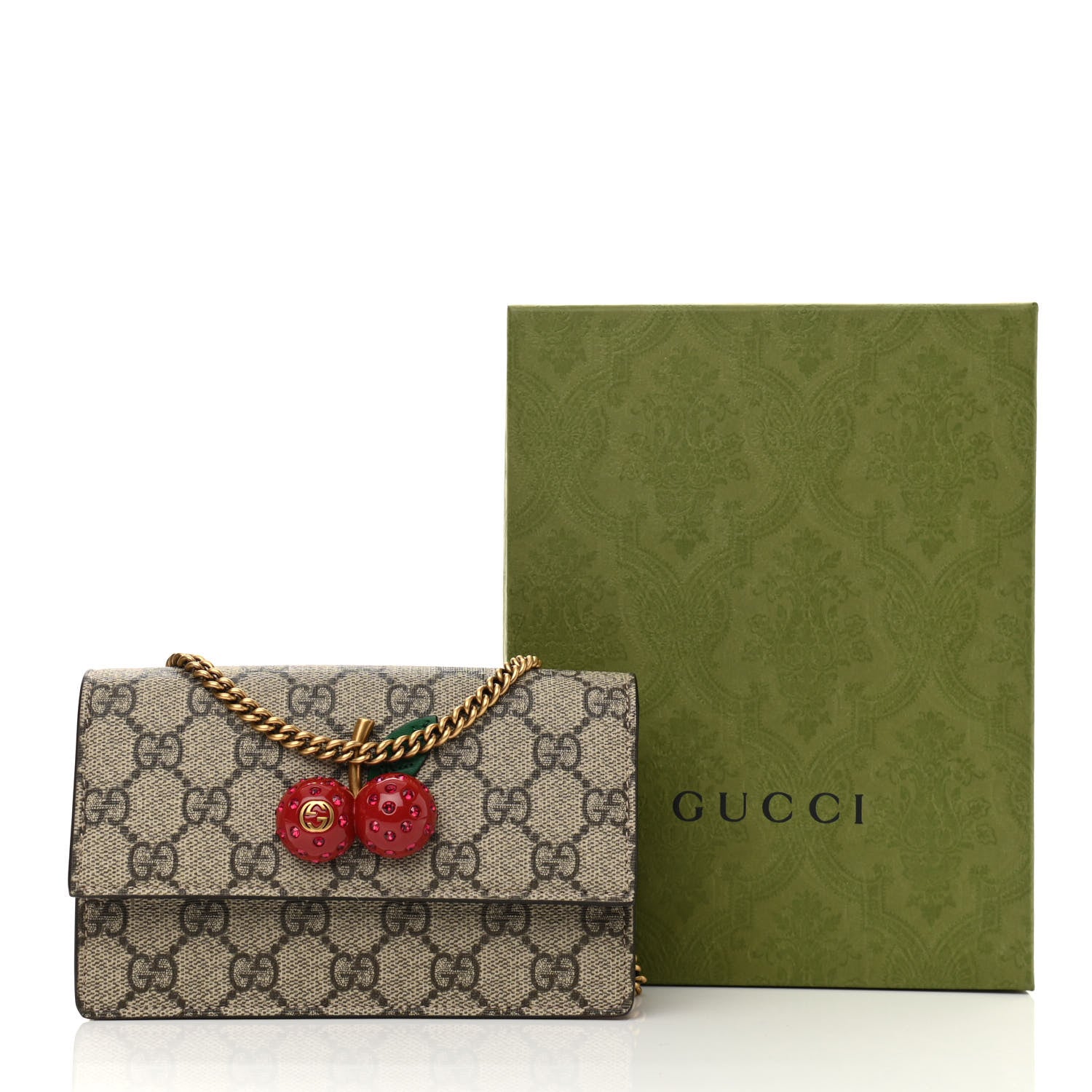 Gucci GG Supreme Monogram Mini Cherry Chain Bag 9 of 9