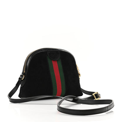 Gucci Suede Patent Web GG Small Ophidia Dome Shoulder Bag Black 3 of 10