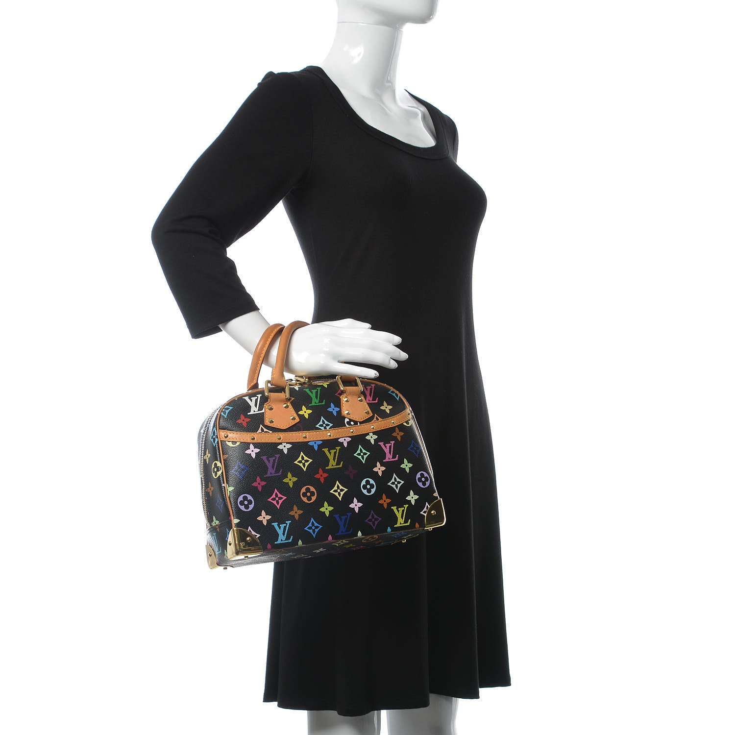Louis Vuitton Monogram Multicolor Trouville Black 2 of 8