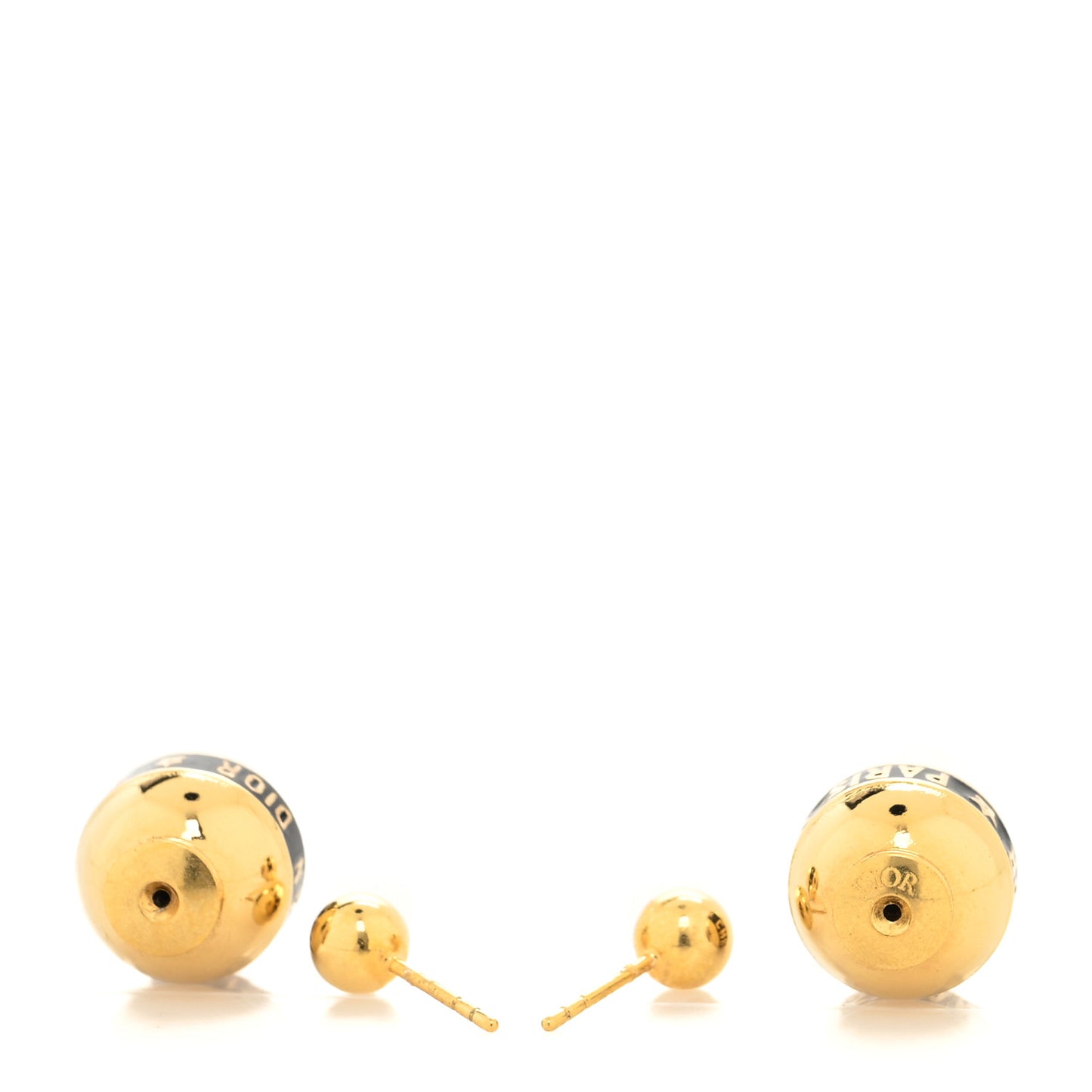 Metal Dior Tribal Earrings Gold Black