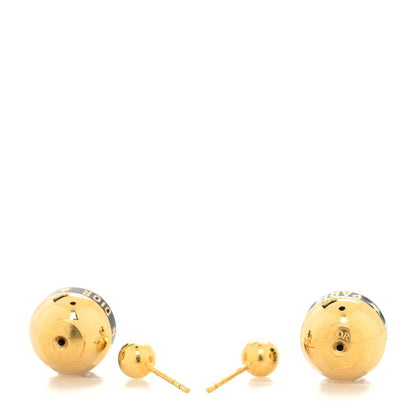 Christian Dior Metal Dior Tribal Earrings Gold Black 2 of 3