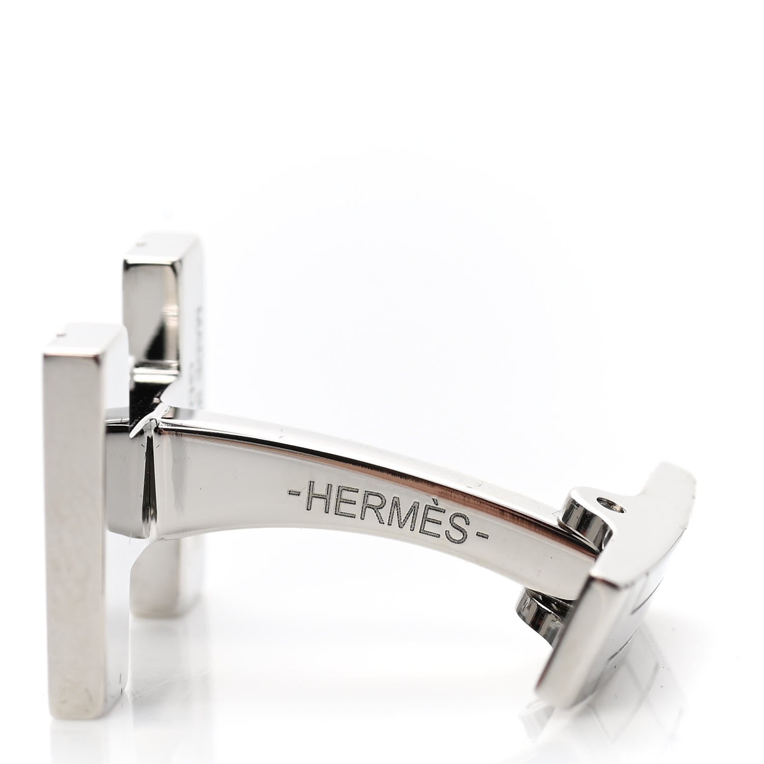 Hermes Palladium H Au Carre Cufflinks Silver 5 of 5