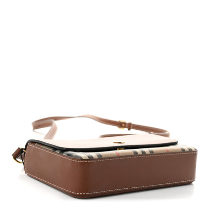 Burberry Calfskin Vintage Check New Hampshire Bag Archive Beige Tan 4 of 11