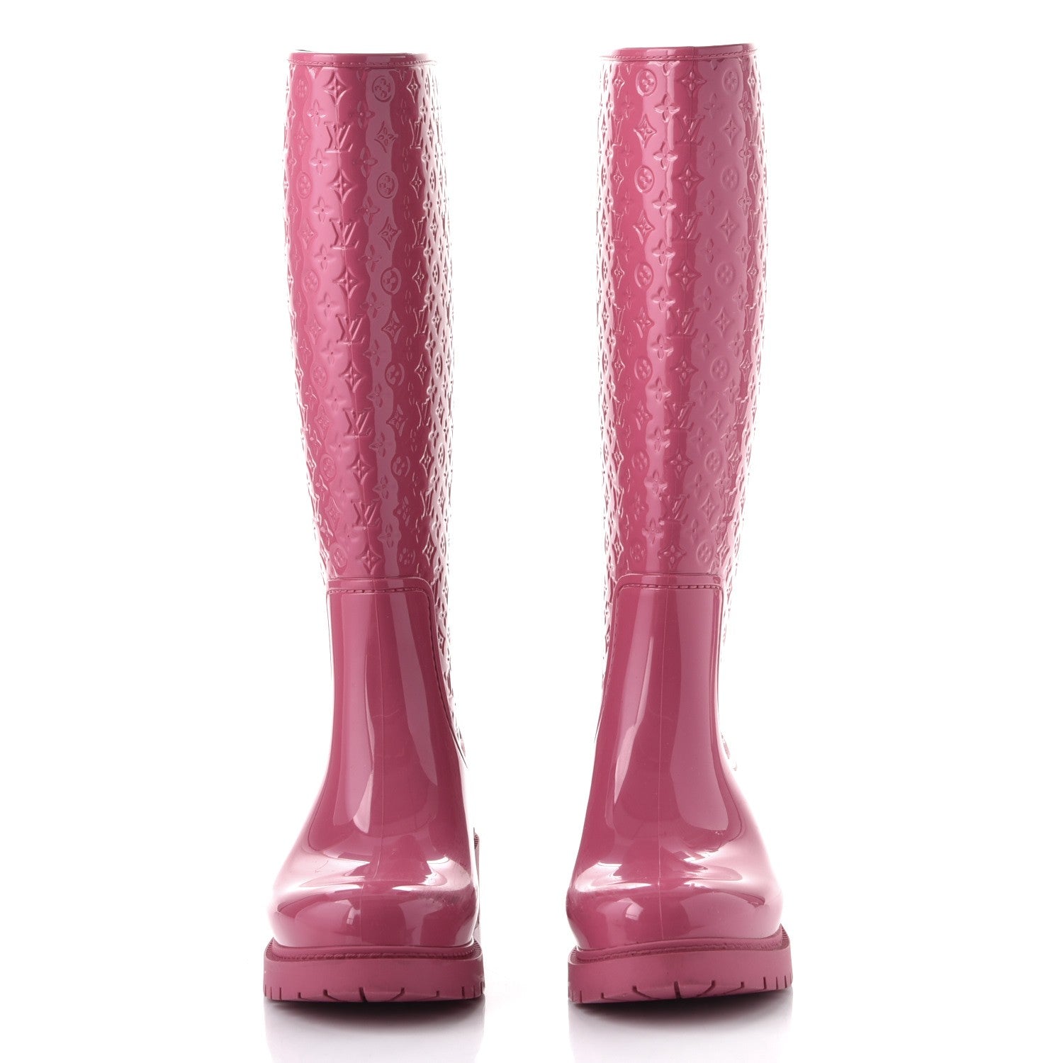 Louis Vuitton Rubber Embossed Monogram Splash Rain Boots 36 Pink 2 of 9
