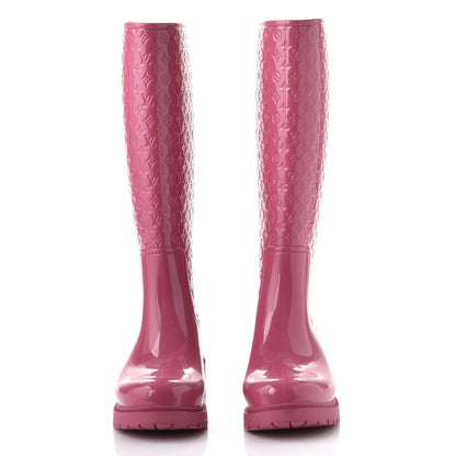 Louis Vuitton Rubber Embossed Monogram Splash Rain Boots 36 Pink 2 of 9