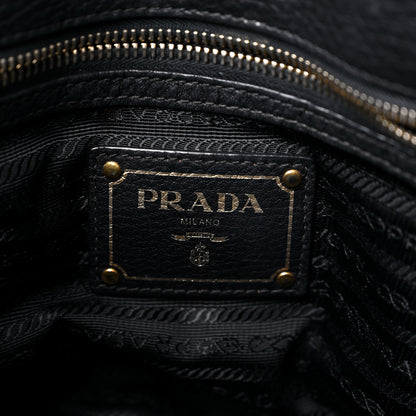 Prada Tessuto Nylon Vitello Daino Tote Black 6 of 12