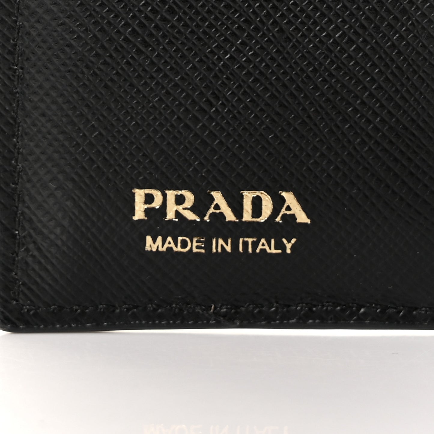 Saffiano Lipstick Print Bi-Fold Wallet Black