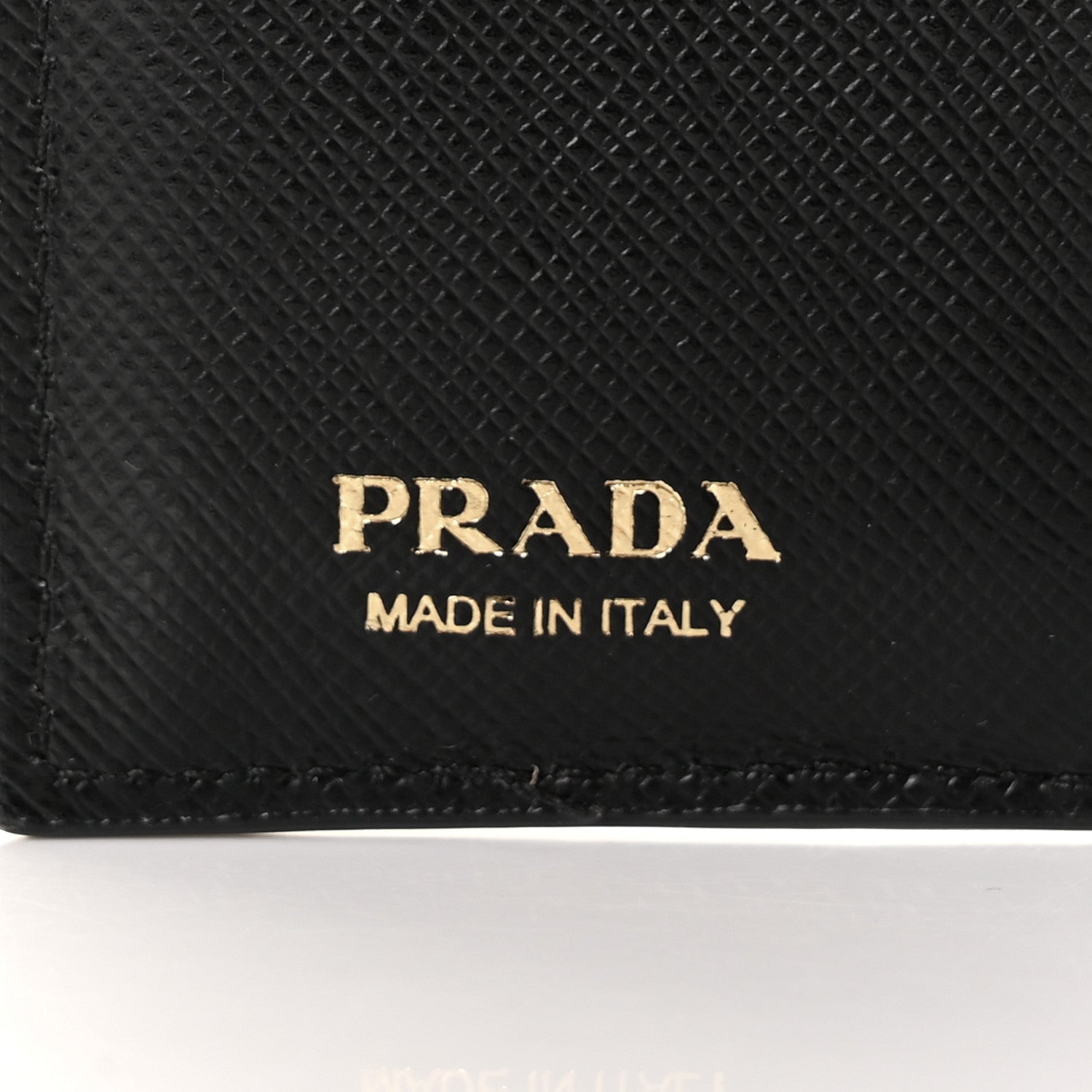 Prada Saffiano Lipstick Print Bi-Fold Wallet Black 9 of 12