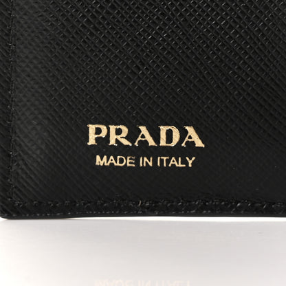 Prada Saffiano Lipstick Print Bi-Fold Wallet Black 9 of 12