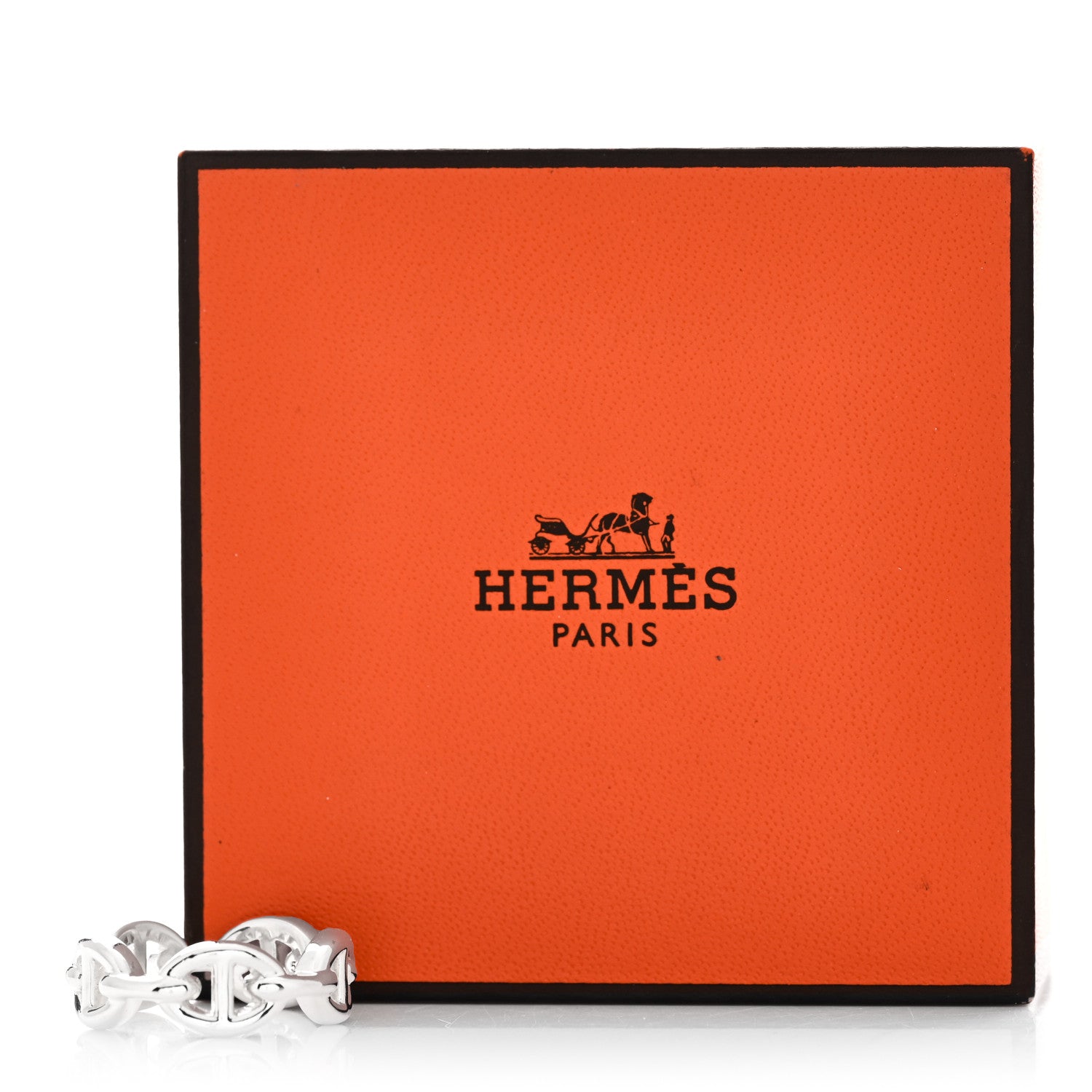 Hermes Sterling Silver PM Chaine d'Ancre Enchainee Band Ring 51 5.75 9 of 9