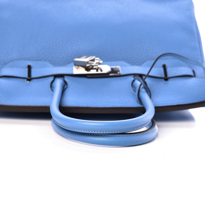 Hermes Taurillon Clemence Birkin 30 Bleu Paradis 7 of 33
