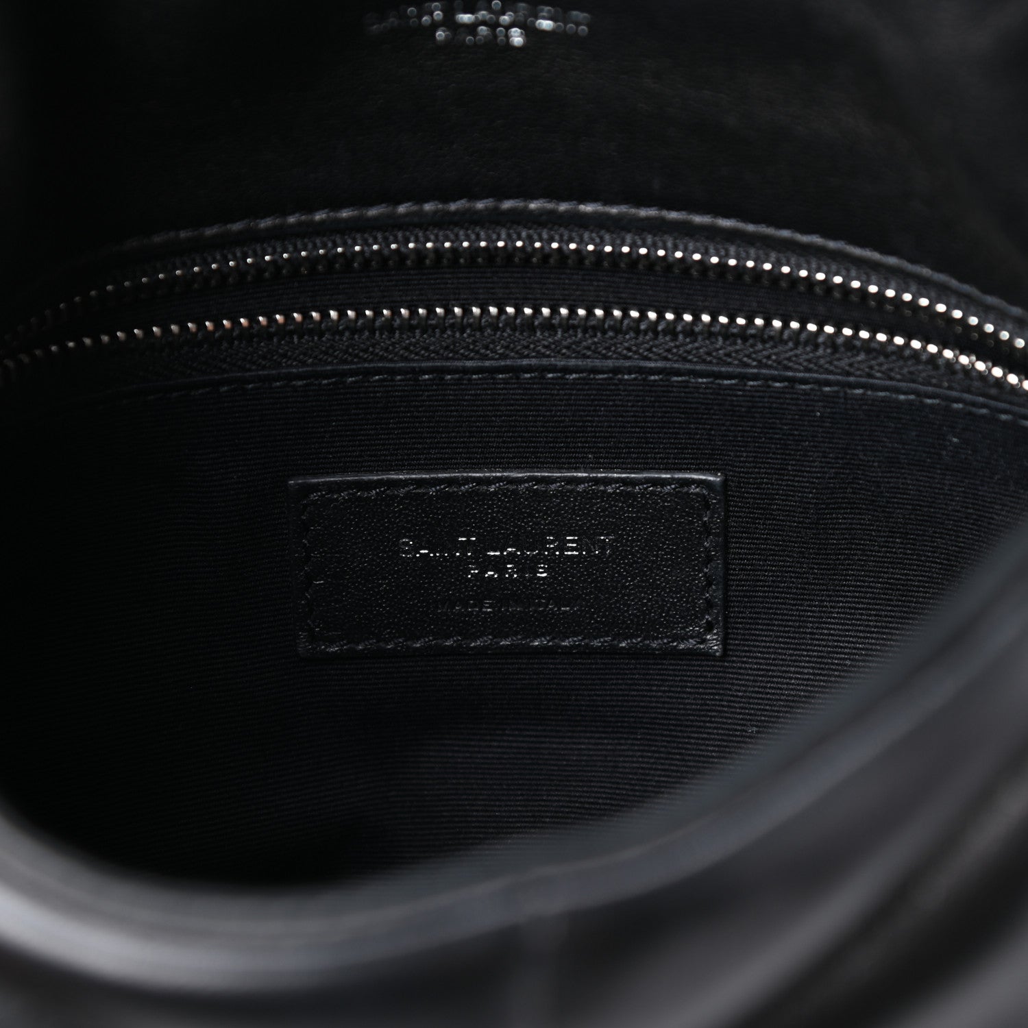 Saint Laurent Lambskin Quilted Toy Loulou Puffer Monogram Chain Satchel Black 6 of 9